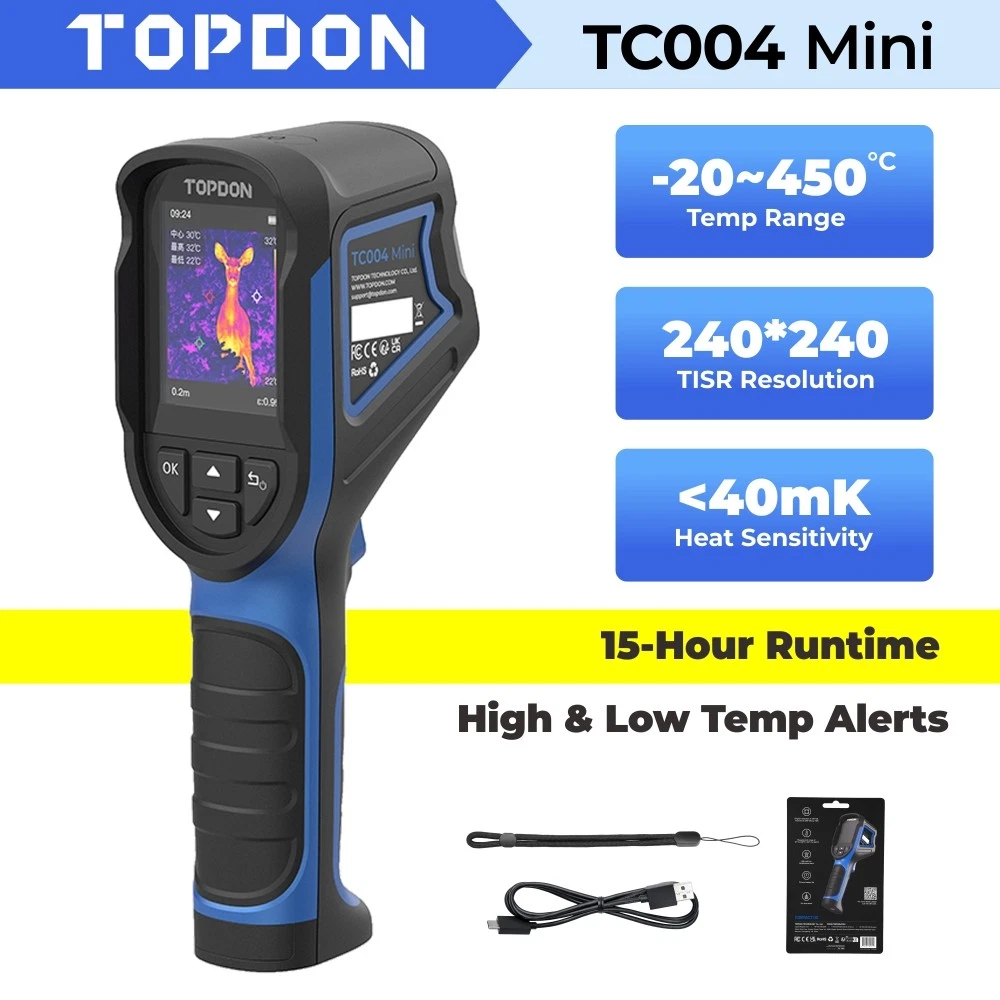 Topdon Tc001 Thermal Camera - TOPDON TC004 Mini Cámara Termográfica Portátil,